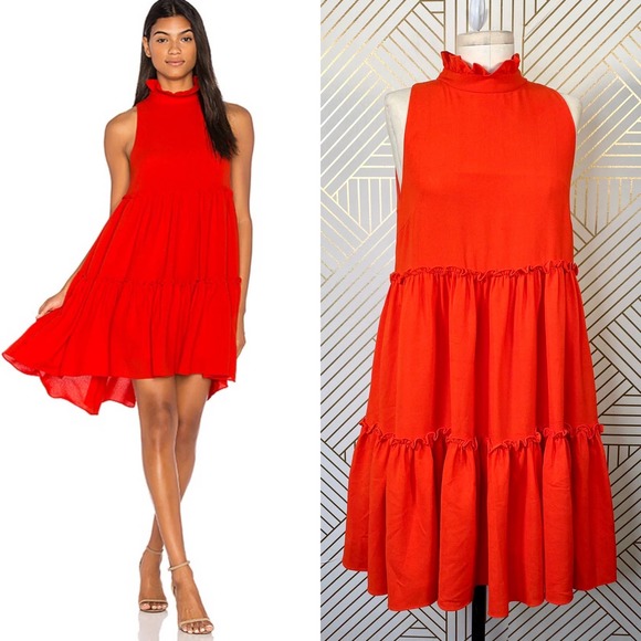 Elliatt Dresses & Skirts - Elliatt Sonnet Mock Ness Ruffle Dress In Red